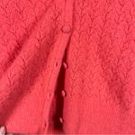 Boden Coral Pink Wool Blend Button Up Eyelet Cardigan Size M Photo 4