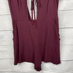 Kendall + Kylie Burgundy Tie Front Open Back Romper Jumpsuit Shorts Size Small Photo 7