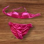 Bikini Set Leilani swimsuit set strapless Tie top bikini button Hot pink 10 Size 2 Photo 0