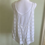 Athleta  White Stripe Semi Sheer Double Layer Tank Top Size Small Photo 2