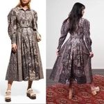 Ulla Johnson  Lucinda Puff Sleeve Corduroy Button Collared Midi Dress Size 10 Photo 1