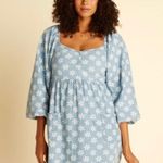 Billabong x Wrangler Just a Dream Babydoll Dress, Blue, White Flowers Sundress Photo 8