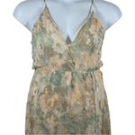 Aakaa Floral Cross-Back Maxi Dress Size M • Thin Straps • Pale Colors NWT Photo 3