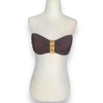 La Blanca Vintage  Bandeau Bikini Swim Top Brown Jewel Detail Summer Essential Photo 5