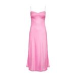 Rumored Monroe Midi Dress Bonbon Pink MEDIUM Satin Flowy Cocktail‎ Sexy Photo 2