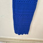 Freshman 1996 Royal Blue Summer Crochet Lined Tank Scallop Hem Bodycon Dress XS Photo 5