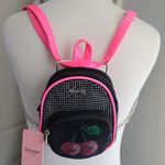 Juicy Couture  Mini Cherry Charm Backpack Crossbody Designer Pink Black Photo 3