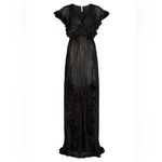 Rat & Boa Black Metallic Giorgia short sleeve V neck maxi dress L Photo 2