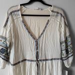 Goodnight Macaroon  Embroidered Boho Peasant Maxi Tiered Dress Button SZ M NWT Photo 5