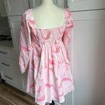 Moodie Women's Pink Babydoll Dress M Long Sleeve Sweetheart Neckline Milkmaid Size M Photo 5