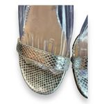 L'Agence Women's US 8.5/EU 39 Embossed Leather Gisele Sandal In Silver Photo 8