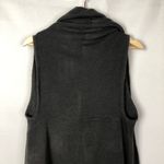 Boutique Open Front Dark Charcoal Gray Sleeveless Pullover Sweater Vest M Photo 6