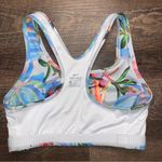 Nike Fun Floral Tropical Print Sports Bra Women’s Size Medium Blue/Green/Yellow Photo 4