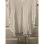 Cut Loose Raw Edge White Jersey Cotton/Linen V Photo 4
