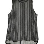 Madewell Tank Top 100% Cotton Textured Striped Sleeveless Mockneck Black White S Photo 1