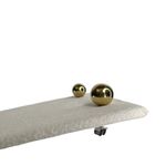 Gold Tone Solid Metal Round Ball Stud Pierced Earrings Photo 4