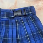 Wild Fable Schoolgirl Blu Blk Plaid Checker Pleated Elastic Buckle Mini Skirt M Photo 3