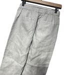 Nicole Miller Gray Linen Straight Leg Loose Fit Drawstring Pant Small EUC Photo 3