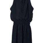 Sweet Storm  Halter Neck Smocking Waist Mini Dress. Black, Size Small Photo 2