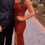 Red Glitter Prom Dress Size 0 Photo 0