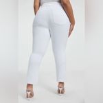 Good American Good Legs High Rise Straight Leg Raw Hem Jeans in White Size 20 Photo 3