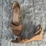 Ann Taylor  Tan Wedge Sandals Dress Shoes Woman’s Size 8 M Photo 2