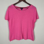 Prive 100% Cashmere Sweater Top Womens XL Pink Pullover Short Sleeve Crew Neck Pink Photo 8