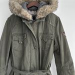 Buffalo Parka Jacket Womens Large Green Y2K Faux Fur Hoodie Military Bella Swan Photo 9