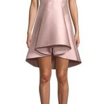 Halston Heritage  Structured Mini Dress Cocktail Party V Neck Light Pink 2 Chic Photo 0