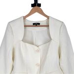 Lulus  Hulda Ivory Textured Button-Front Long Sleeve Blazer size Medium NWT Photo 3