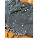 SHEIN Curve Black Studded Denim Shorts Raw Hem‎ Distressed Cutoff Size 1XL Photo 1