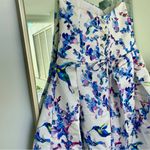 Milla Strapless Midi Dress Bird and Flower Print Garden of Eden NWT White Size 10 Photo 5