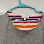 Anthropologie  Porridge Mixed Media Colorful Stripe Gray Short Sleeve Small S Photo 2