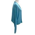 J. Jill Linen Blend Open Front Knit Cardigan Sweater Ocean Blue size Large Photo 1