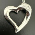 Swavorski SWAROVSKI Swan Signed Rhodium Plated Open Heart Pave Crystal Pendant Necklace 5g Photo 15