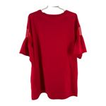 Umgee  red t-shirt dress short bell sleeve mesh detail mini dress casual Photo 2