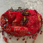 Mary Frances Red beaded autographed shoulder bag Photo 11