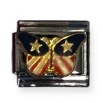 D’Linq American Flag Butterfly Floating Italian Charm Photo 0