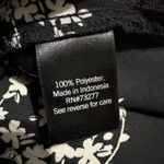 Vera Wang Simply  Blouse Black Women Roll Tab Popover Sleeve Chiffon Floral L Photo 10