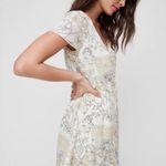 Aritzia  Wilfred Nazaire Antique Pattern Mini Dress Size Small Yellow White Black Photo 7