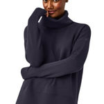 Spanx AirEssentials Turtleneck Tunic Knit Pullover Sz L Black Soft Athleisure Photo 0