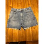 Lee  Women Relaxed Fit High Rise  Cut Off Blue Denim Shorts 6 M Photo 1