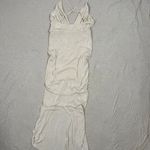 Mable Ruched Wrap Maxi Dress Beige Spaghetti Strap Halter Neck Size S Photo 3