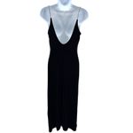 Jump VTG 90s Black Velvet Rhinestone Strap Slip Dress Artsy Minimalist 7/8 Y2K Photo 3