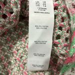 ASOS DESIGN NWT flare sleeve crochet mini dress white pink green square size 14 Photo 8