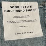 Good American  Petite Girlfriend‎ Mid Rise Relaxed Distressed Jean Shorts Blue 27 Photo 8