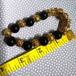 Feng Shui Black and gold tone Mantra Bead Bracelet with Double dragons Photo 7