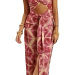 ZARA Cutout Printed Halter Neck Tie Dye Knotted maxi Dress Photo 0