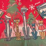 VTG 90s Jess & Jane festive whimsical artsy Christmas cats meow ornaments top 1X Red Photo 4