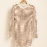 Abercrombie & Fitch Beige & White Checkered Knit Sweater Dress Size S Photo 1
